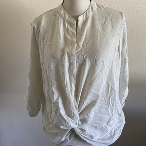 Women's V-Neck Front Design Long Sleeve Blouse